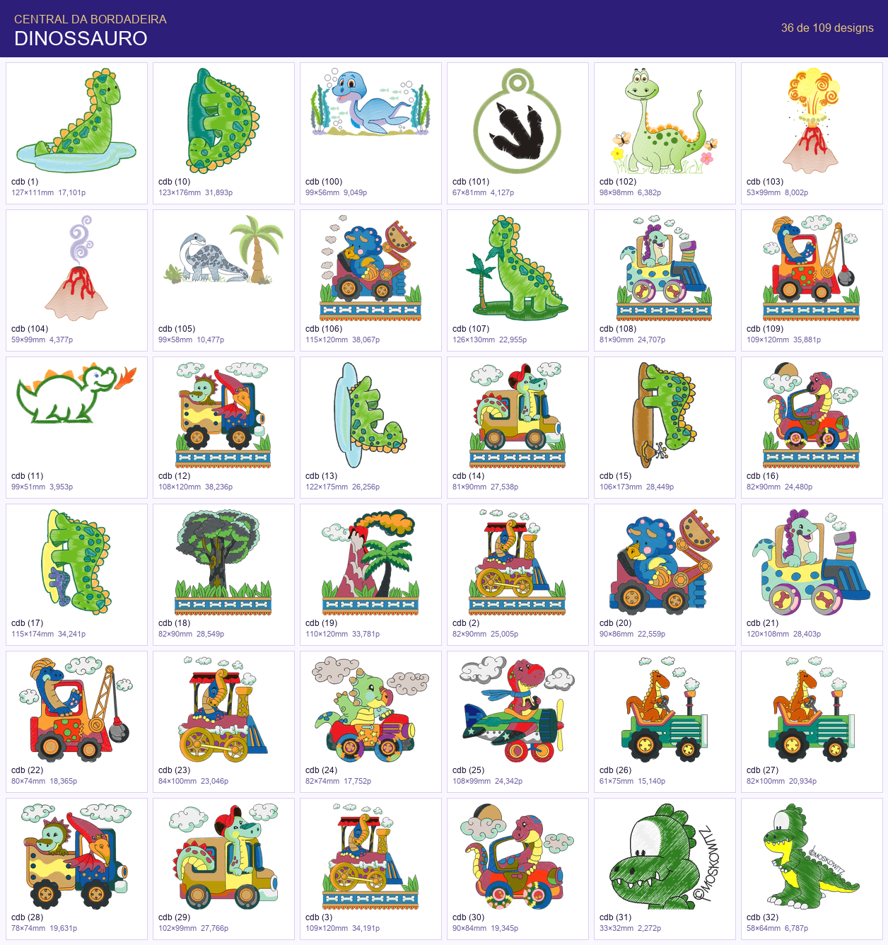 Tela da Biblioteca Infantil — Dinossauros